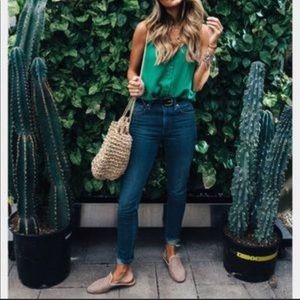 Frye Gwen Perforated Leather Mule in Tan